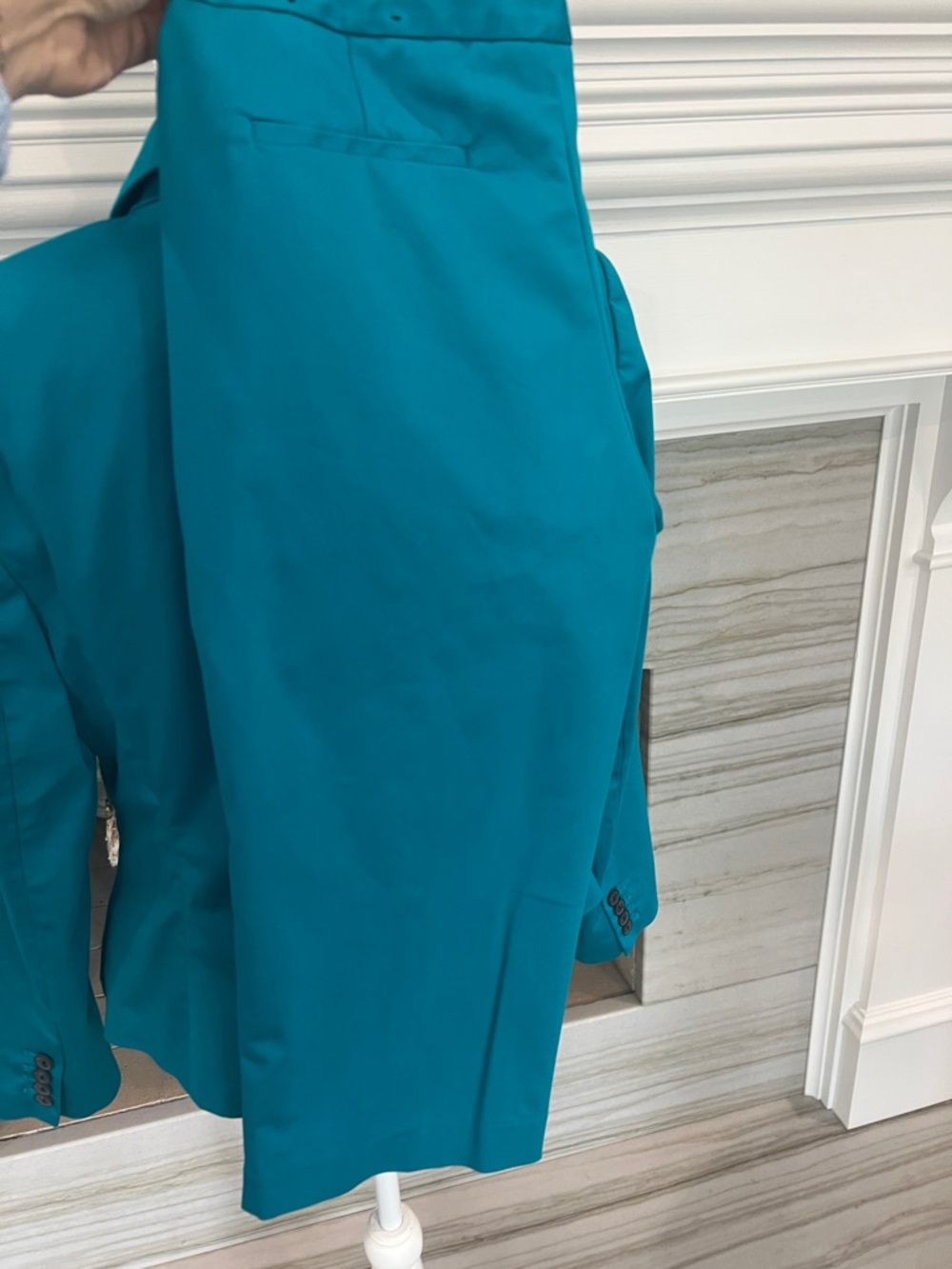 3 piece Teal Women's Blazer & Pant Set with top - Picture 6 of 8